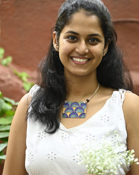 Multicolor copper enamel pendant with faux leather string wooden beads