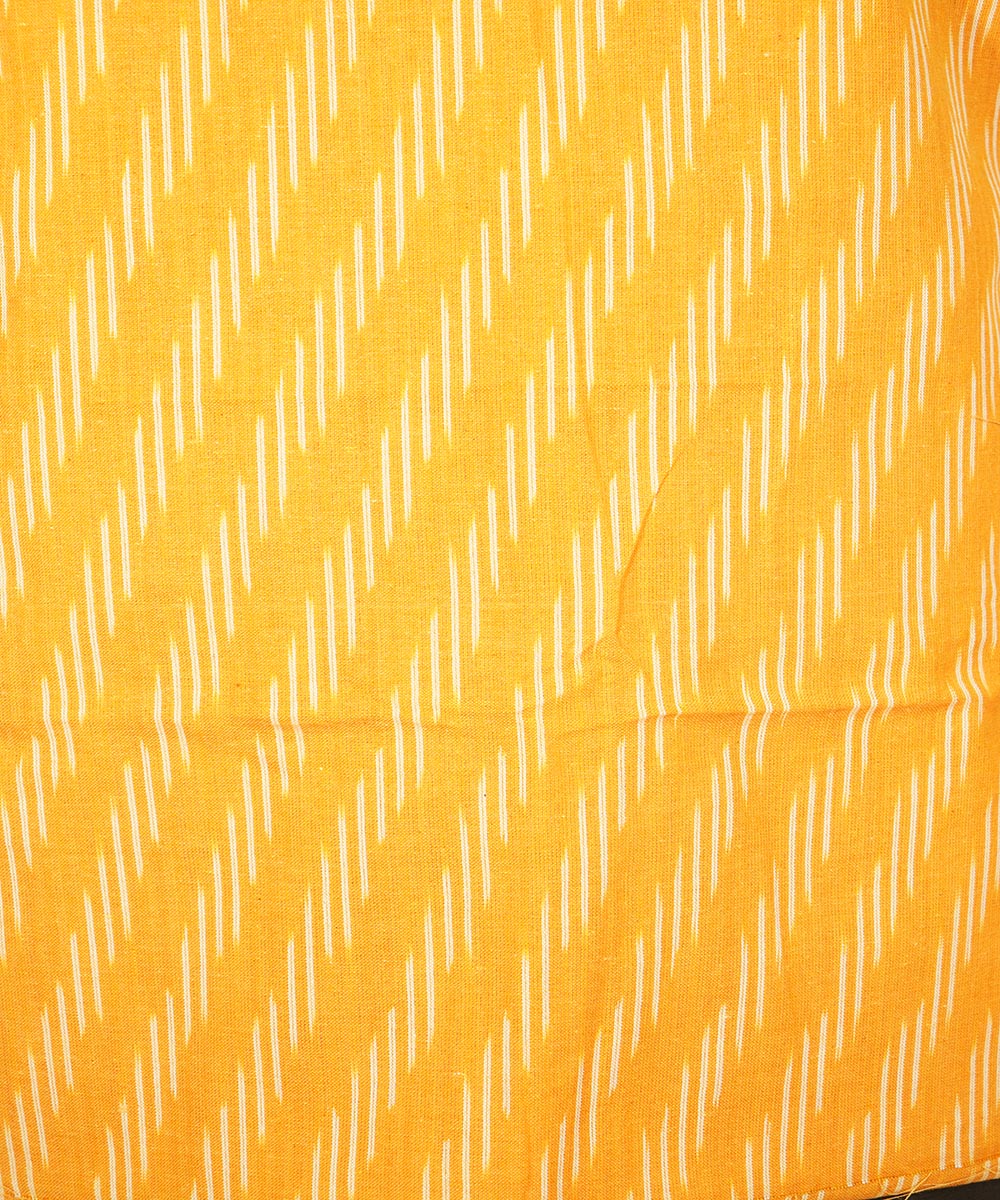 3pc Yellow white handloom cotton pochampally ikat dress material