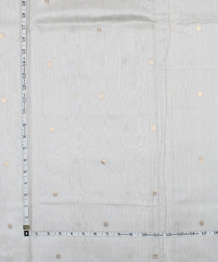 White handwoven chanderi cotton silk fabric