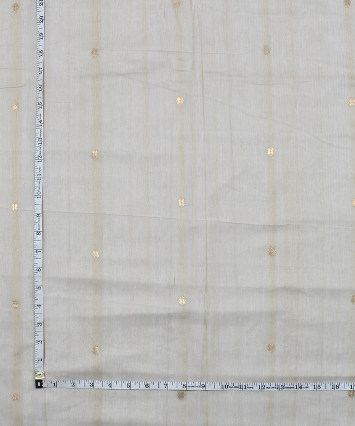 Beige handwoven cotton silk chanderi fabric