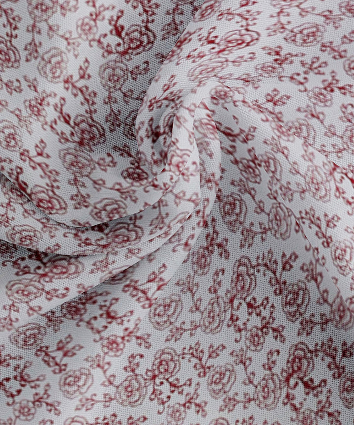 White red floral block printed king size cotton double bedsheet