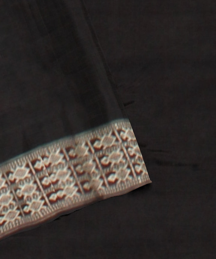 Turquoise black silk handloom dolabedi bomkai saree