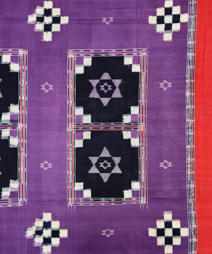 Purple black handwoven sambalpuri cotton double bedsheet