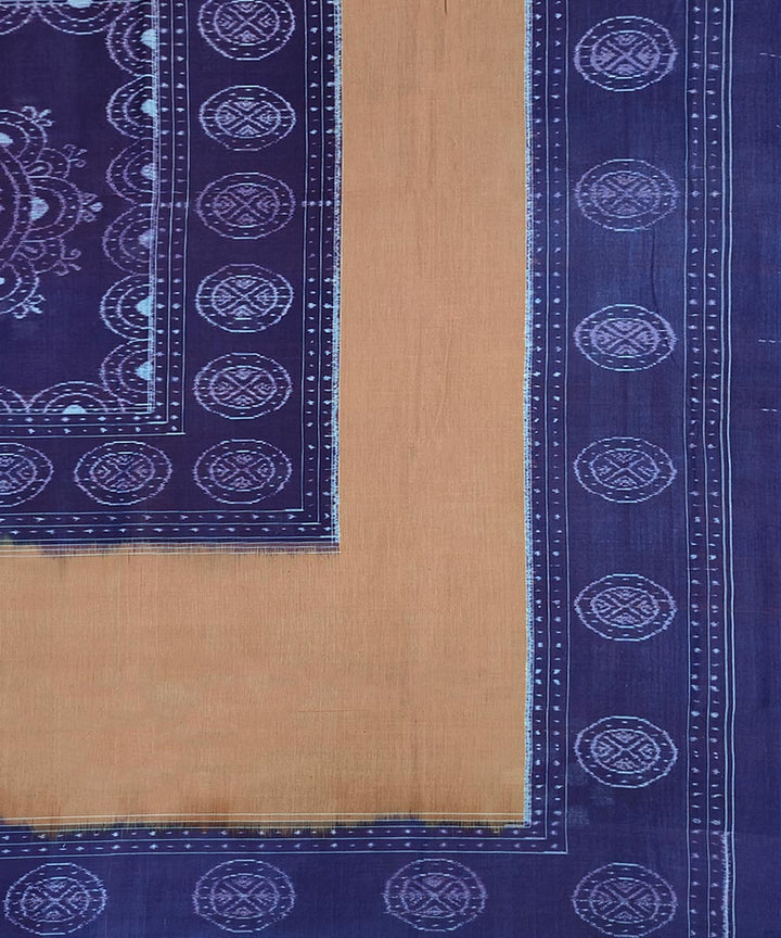 Purple brown handwoven sambalpuri double cotton bedsheet