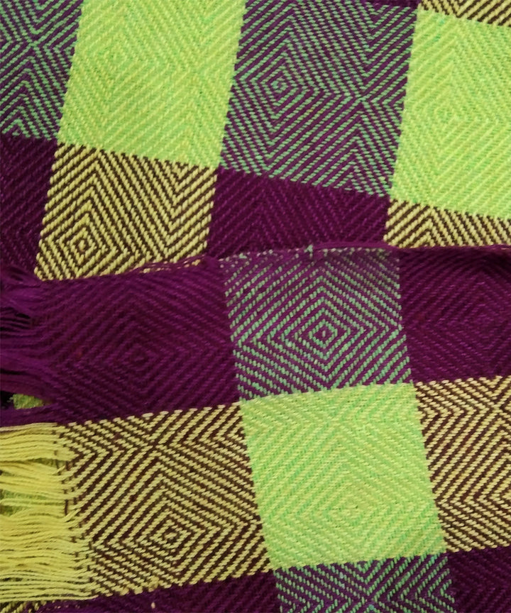 Purple yellow handwoven cotton cotton AC blanket