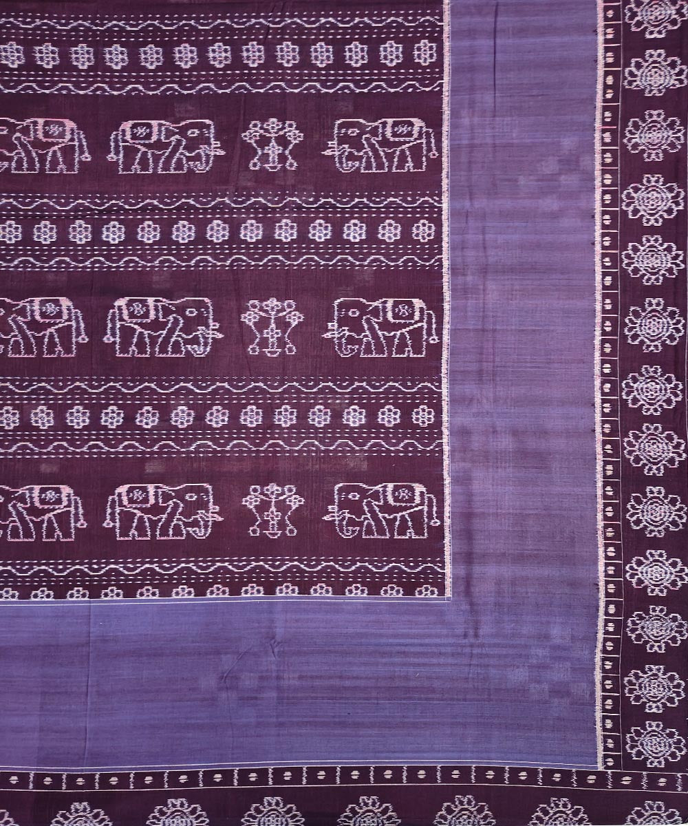 Purple maroon handwoven sambalpuri cotton double bedsheet