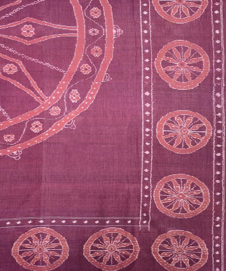 Purple brown handwoven sambalpuri cotton double bedsheet