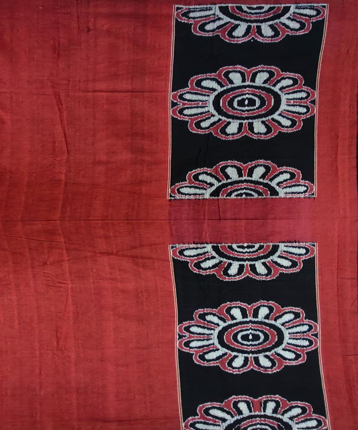 Black multicolour handwoven sambalpuri cotton double bedsheet