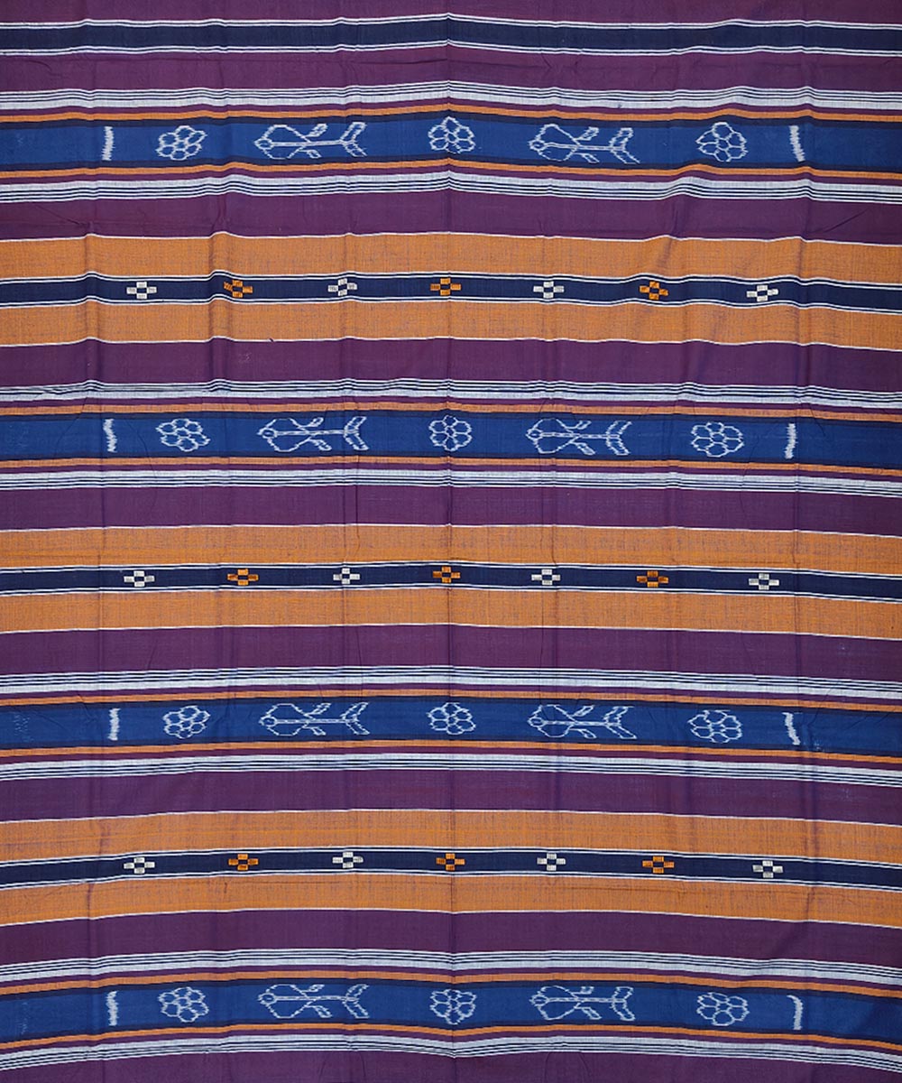 Multicolor handwoven sambalpuri cotton single bedsheet