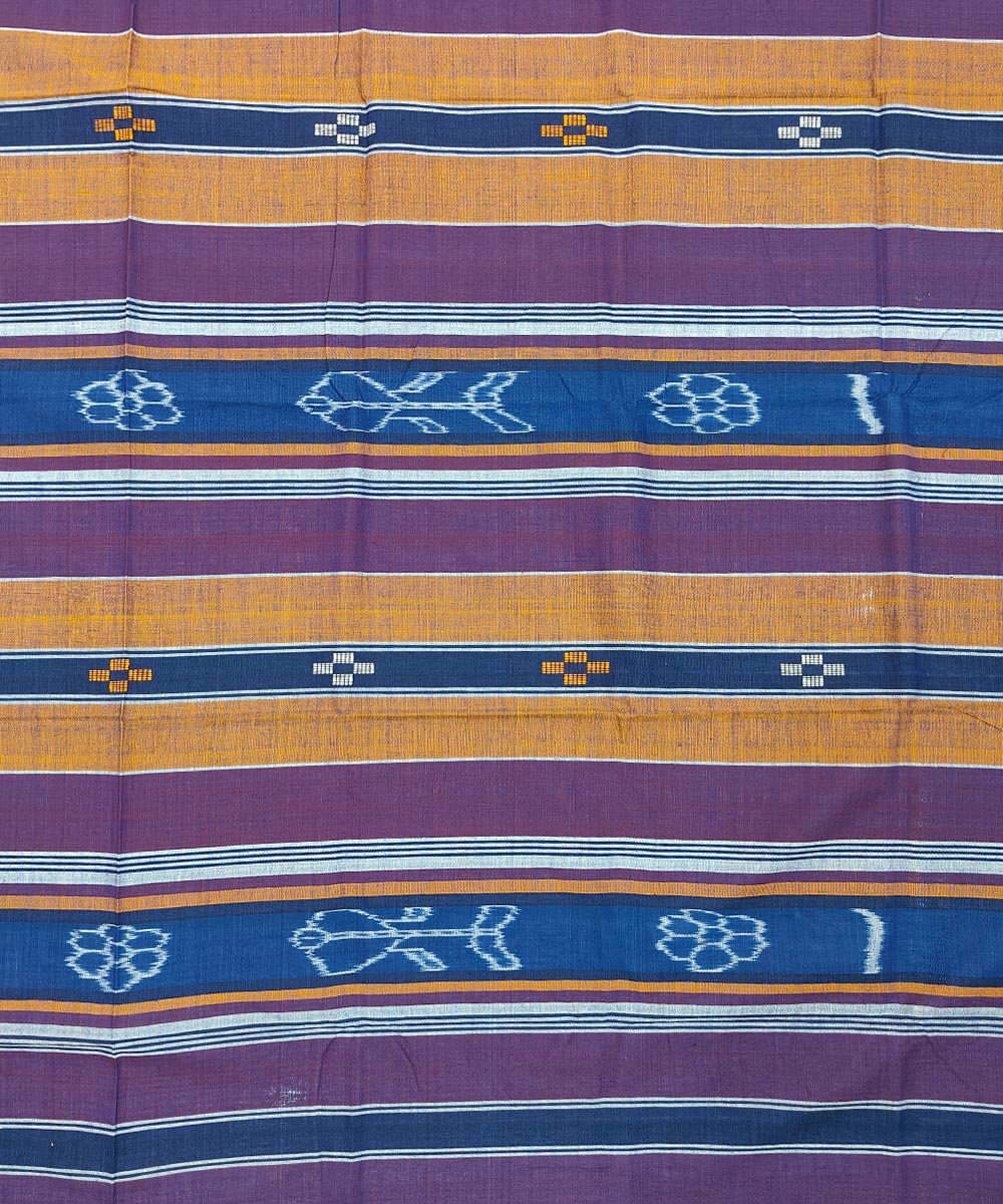 Multicolor handwoven sambalpuri cotton single bedsheet
