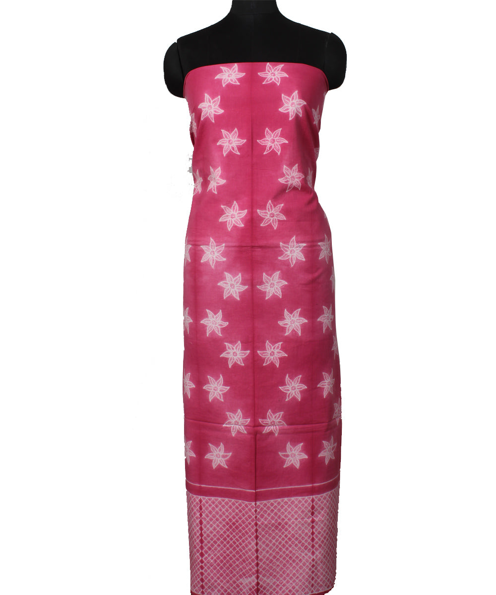 3m Pink cotton handwoven shibori kurta material