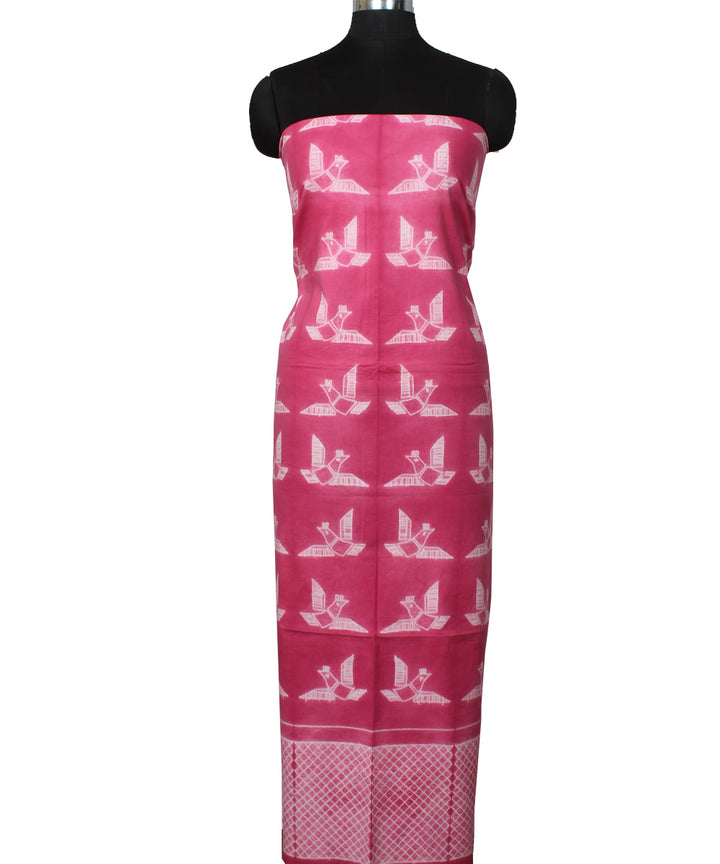 3m Pink handcrafted cotton shibori kurta material