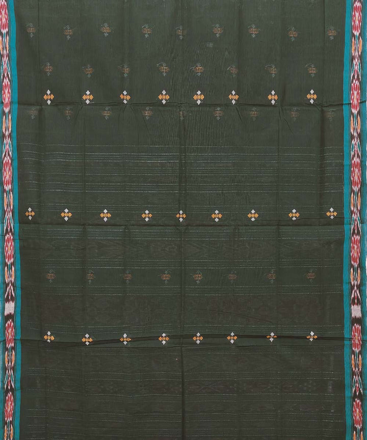 Dark Green Cotton Handwoven Odisha Ikat Saree