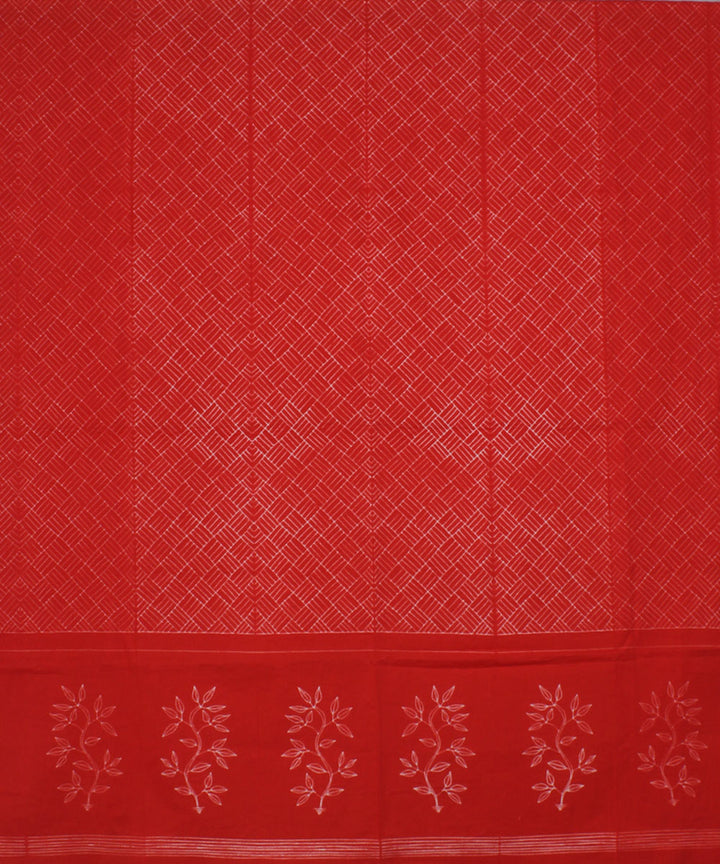 3m Red handwoven cotton shibori kurta material