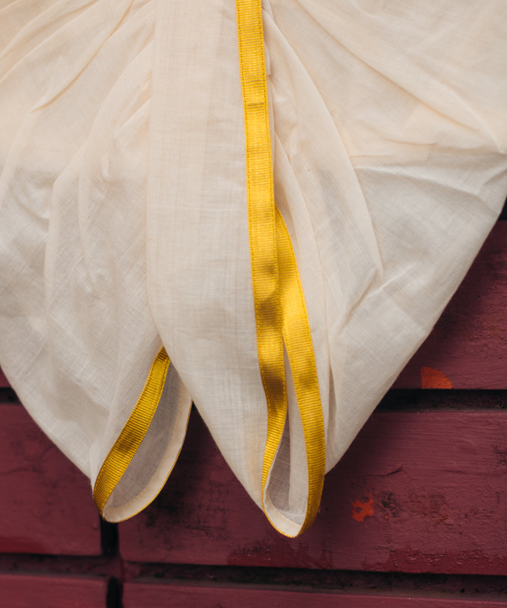 Nakul white handwoven cotton dhoti pant