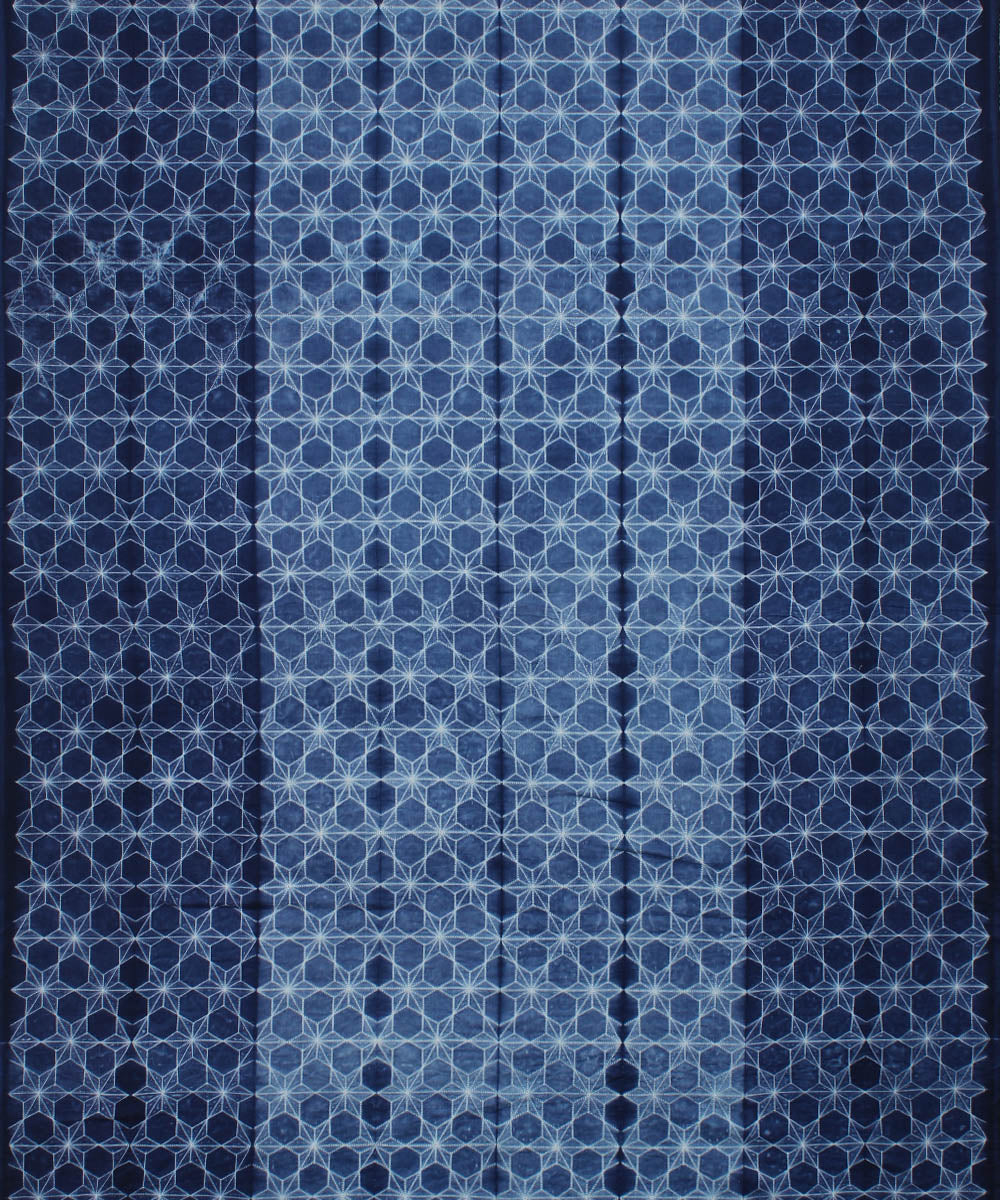 2.5m Navy blue cotton handwoven shibori kurta material