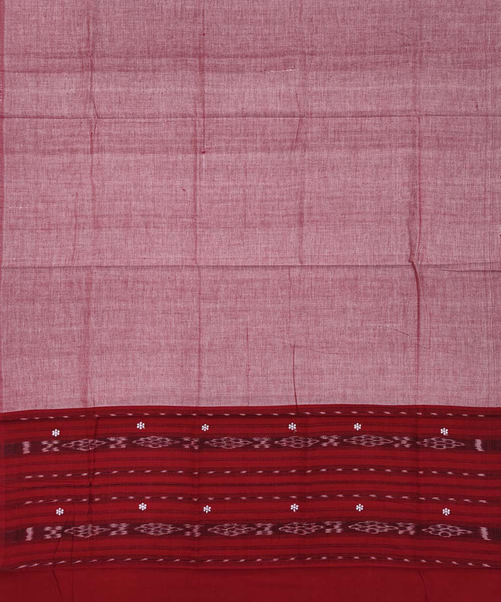 Red pink handwoven cotton nuapatna dress material