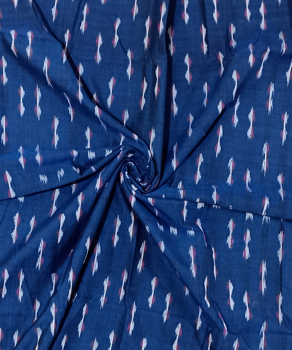 Dark blue handwoven nuapatna cotton fabric