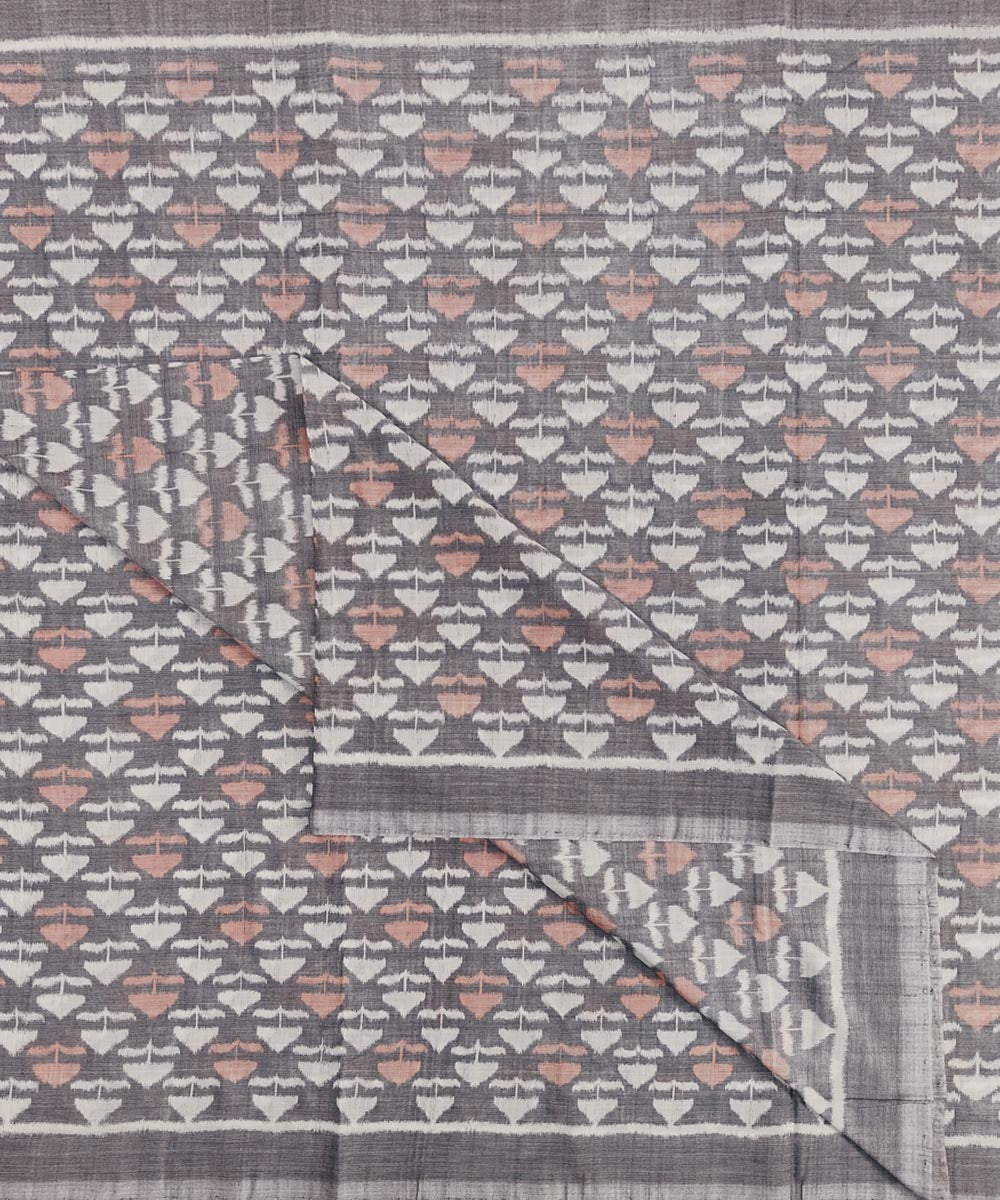 Grey white handwoven cotton sambalpuri kurta material