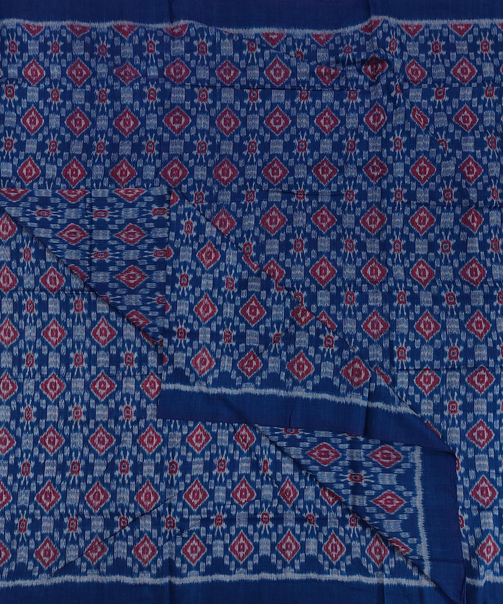 Navy blue cotton handwoven sambalpuri kurta material
