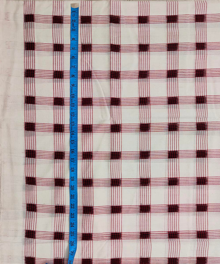 2.5 m Offwhite check handwoven cotton sambalpuri kurta material
