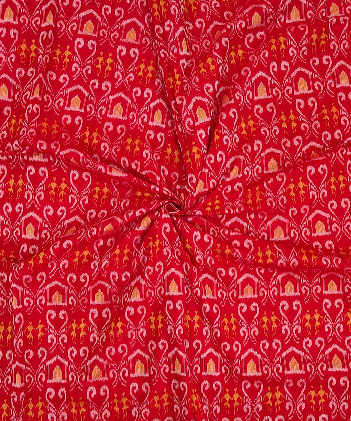 2.5 m Red handwoven sambalpuri cotton kurta material