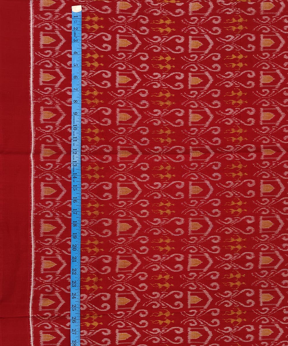 2.5 m Red handwoven sambalpuri cotton kurta material