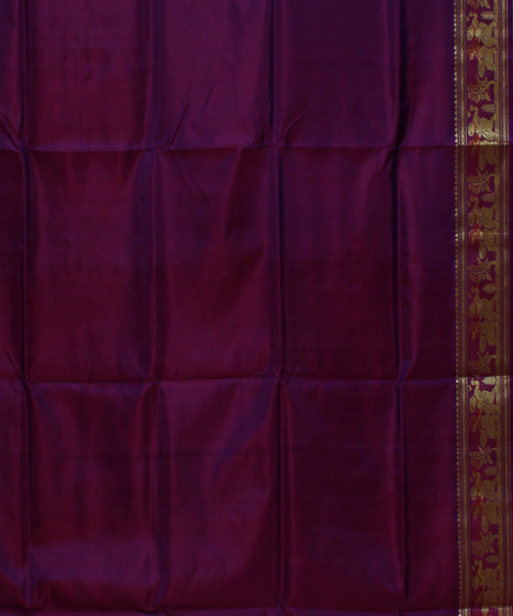 Blue rani dual shaded handwoven meenakari baluchari silk saree