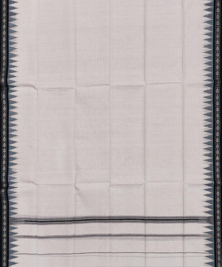 Offwhite dark green handwoven cotton sambalpuri towel gamcha