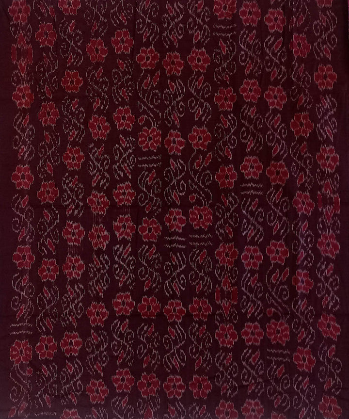 Dark maroon handloom nuapatna cotton fabric
