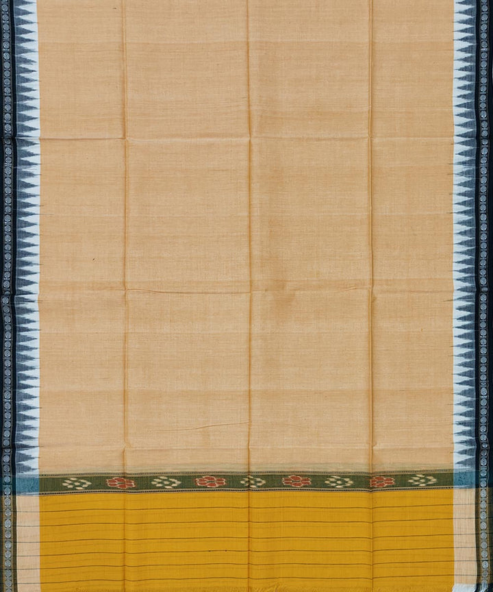 Flax yellow deep green handwoven cotton sambalpuri towel gamcha