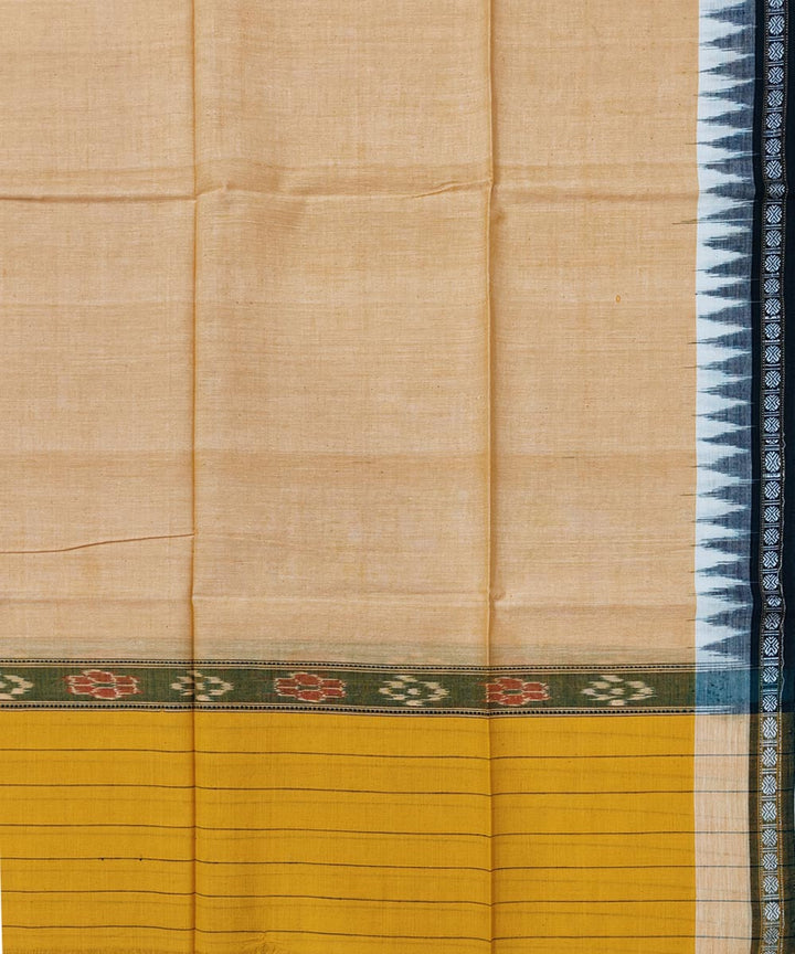 Flax yellow deep green handwoven cotton sambalpuri towel gamcha