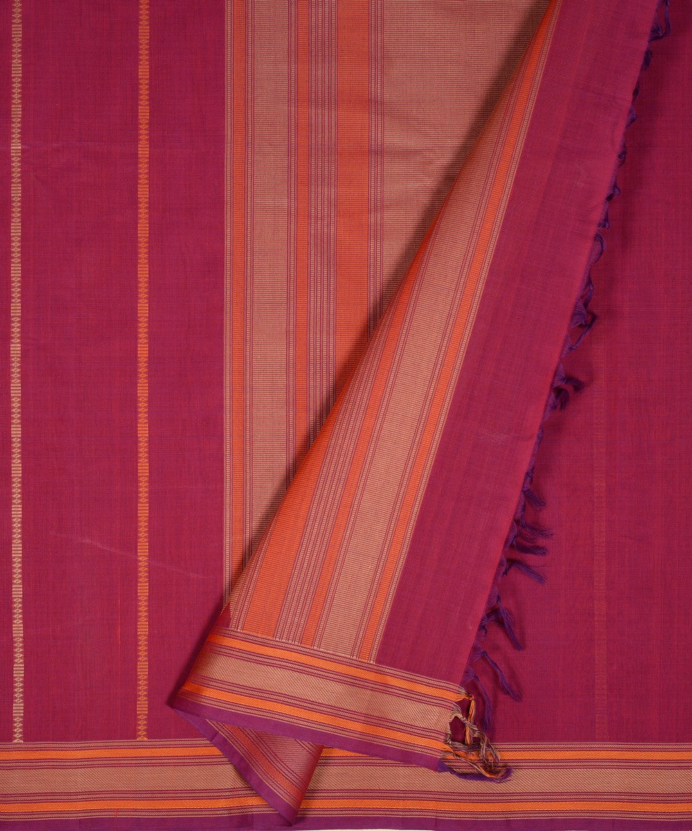 Magenta cotton handloom kanchi saree
