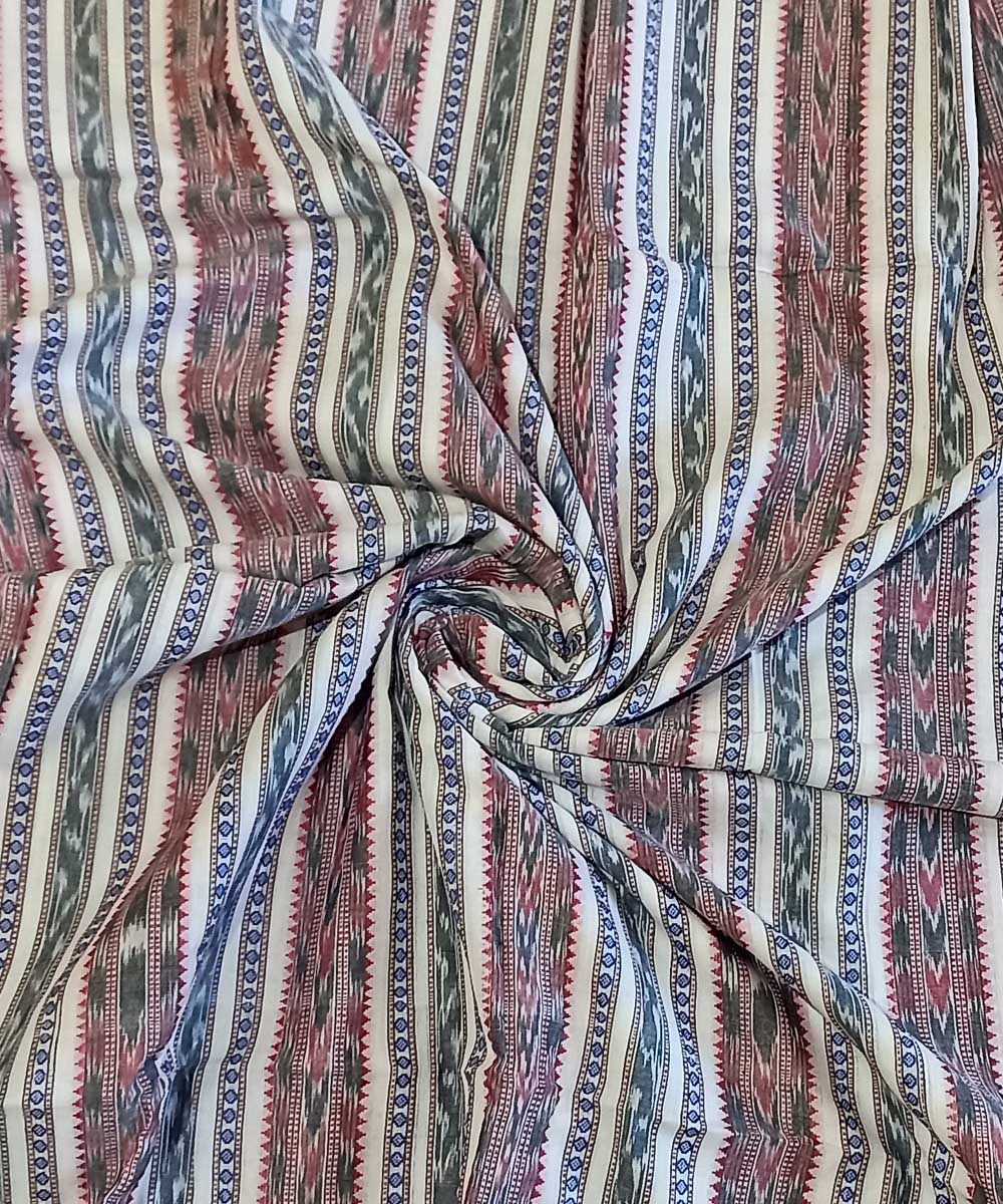 White grey hand loom nuapatna cotton fabric