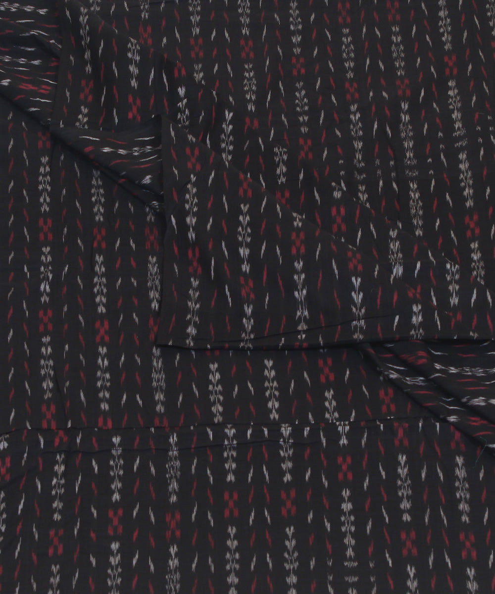 2.4 m black handwoven cotton nuapatna kurta material