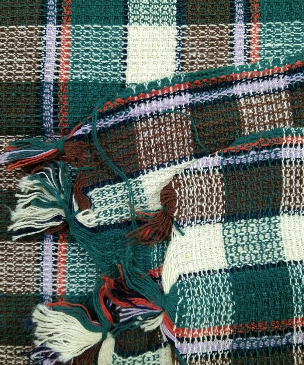Multicolor checks handloom cotton towel