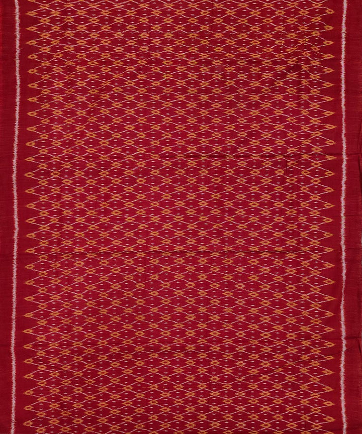 Maroon mustard handwoven cotton sambalpuri dress material