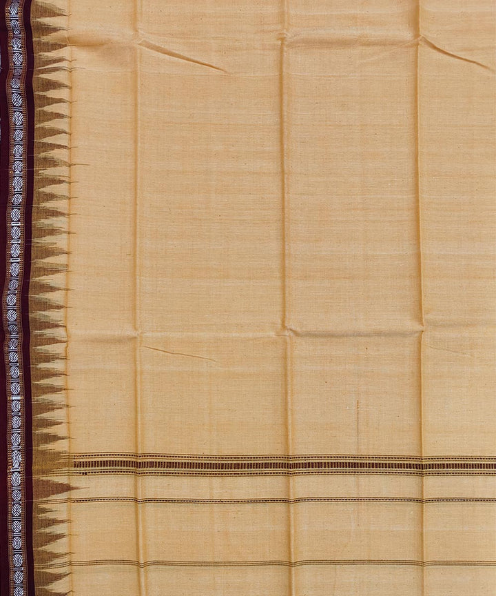 Beige handwoven cotton sambalpuri towel gamcha