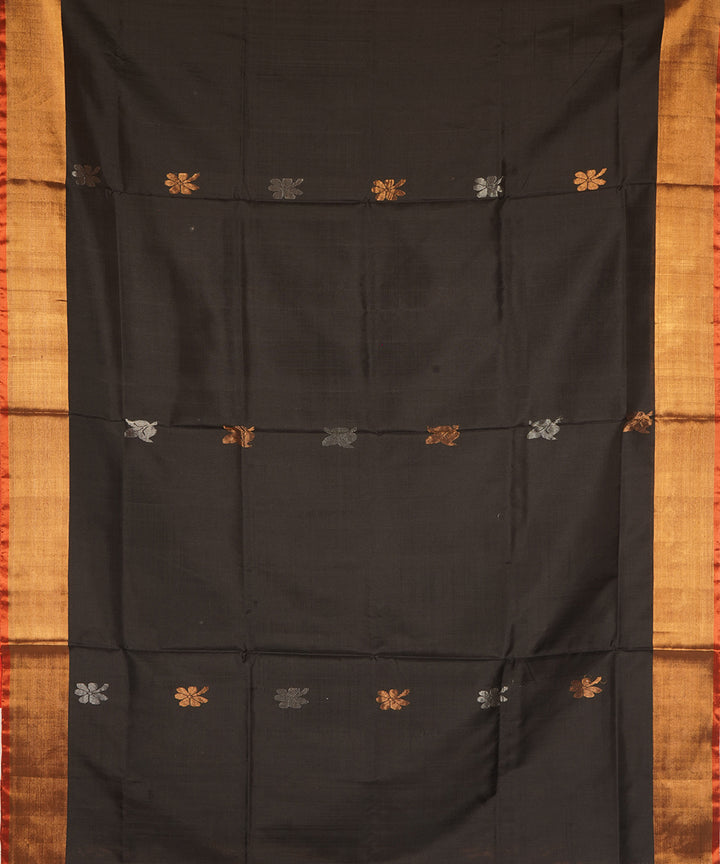 Black orange silk handloom uppada saree