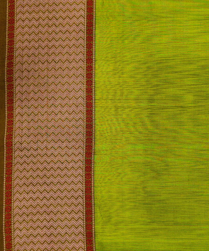 Yellow maroon handwoven maheshwari cotton silk saree