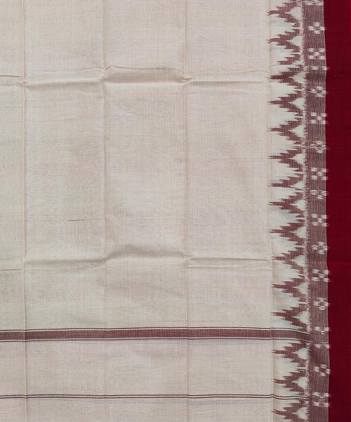 Beige red handwoven cotton sambalpuri towel gamcha