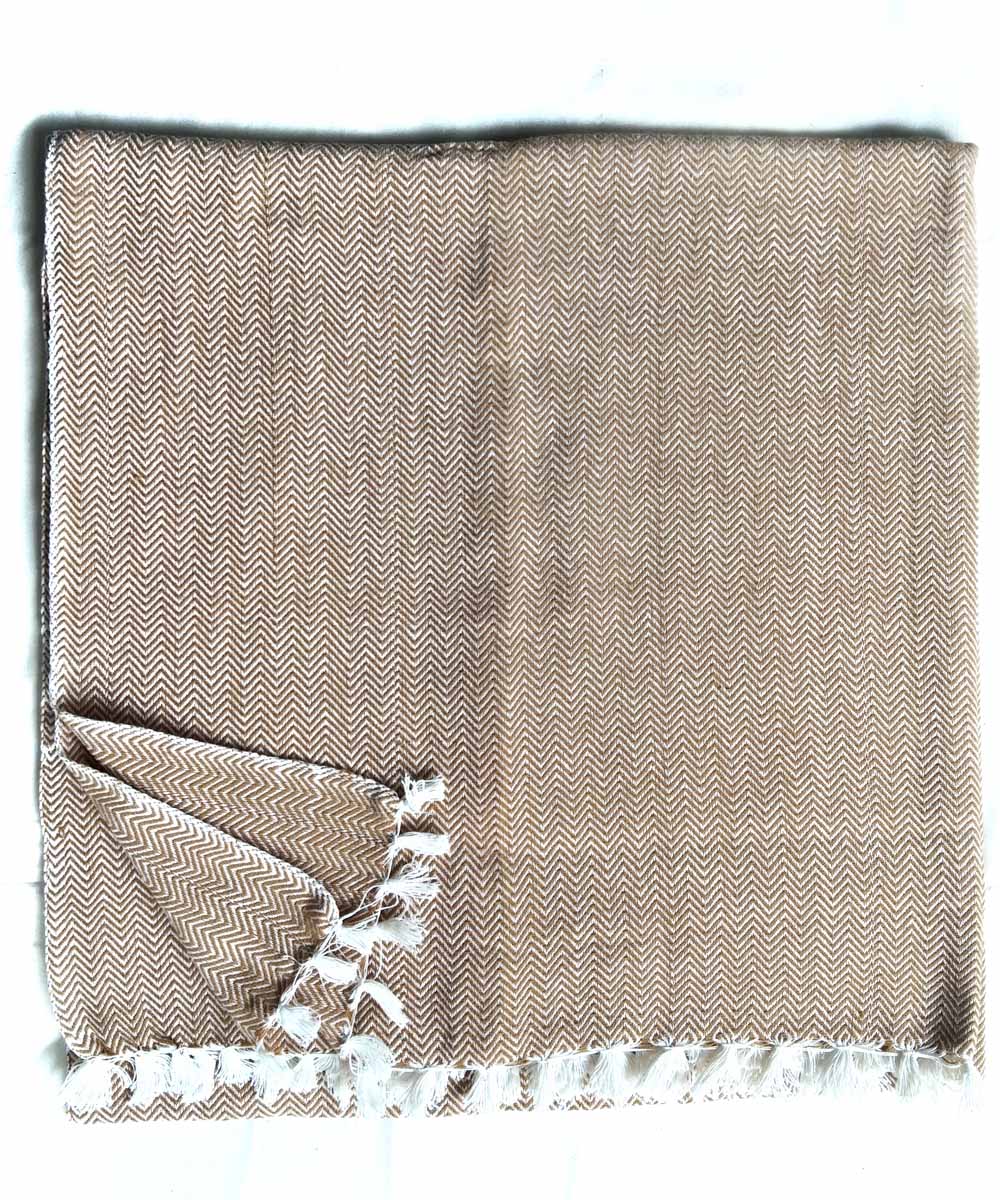 Beige handwoven cotton towel