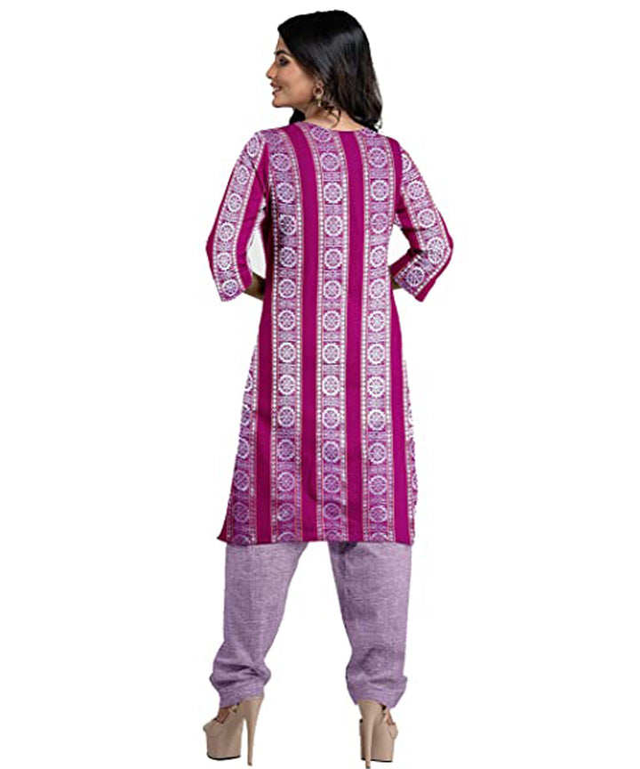 Purple  handwoven cotton nuapatna dress material