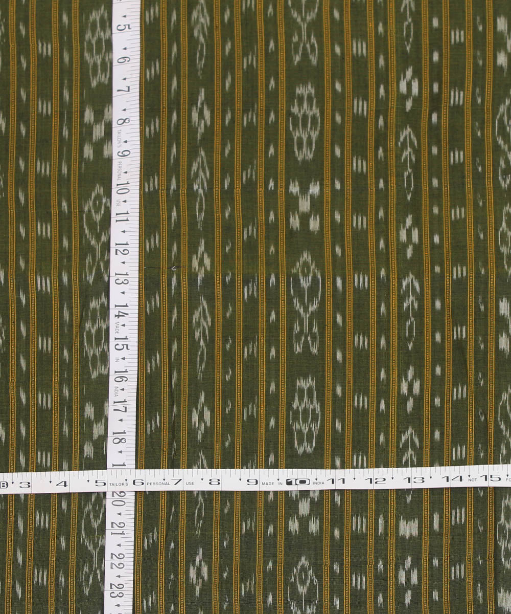 2.4 m olive green handwoven cotton nuapatna kurta material