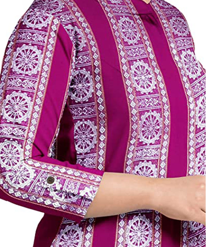Purple  handwoven cotton nuapatna dress material