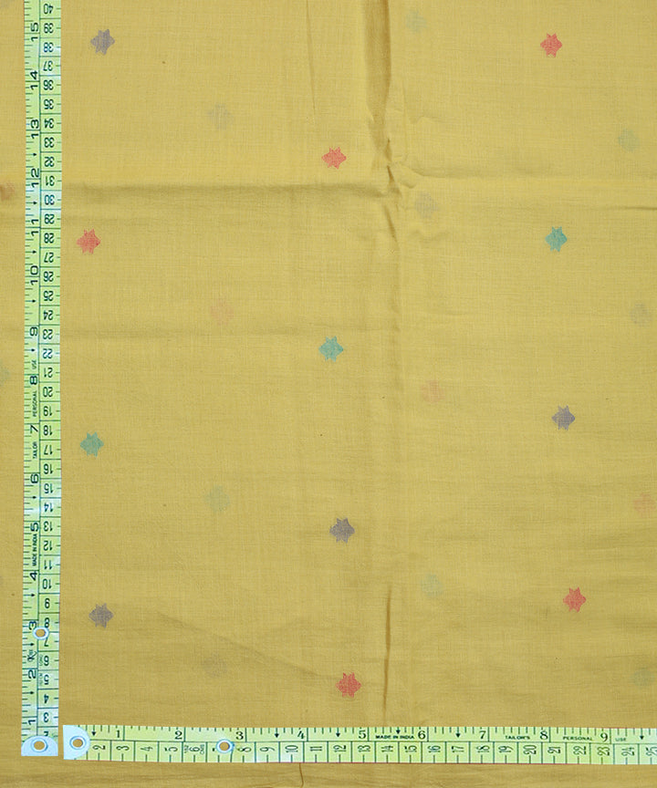 Lime handwoven cotton jamdani fabric