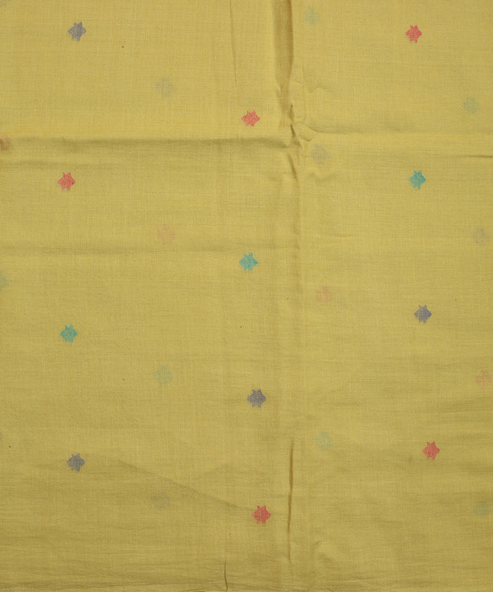 Lime handwoven cotton jamdani fabric