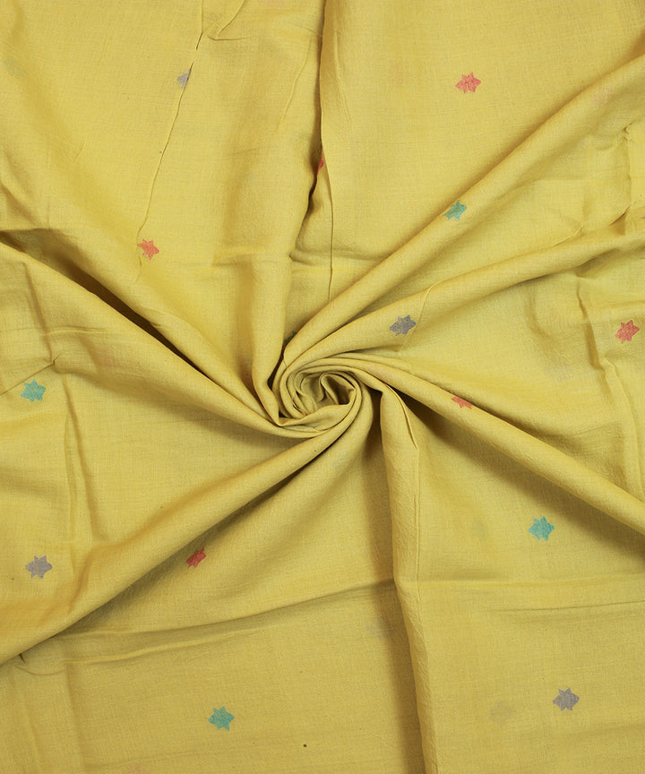 Lime handwoven cotton jamdani fabric