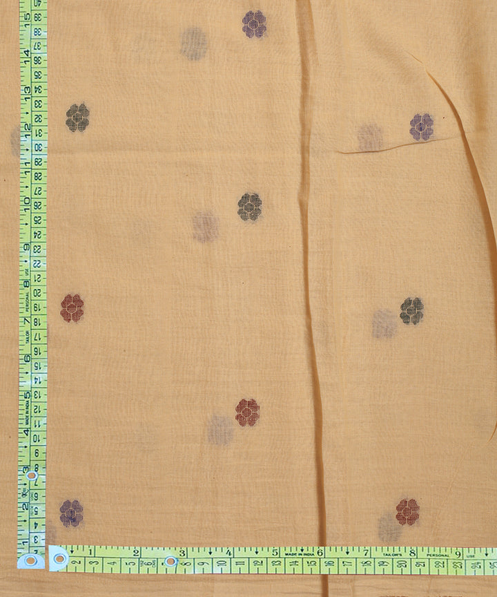 Beige handwoven cotton jamdani fabric