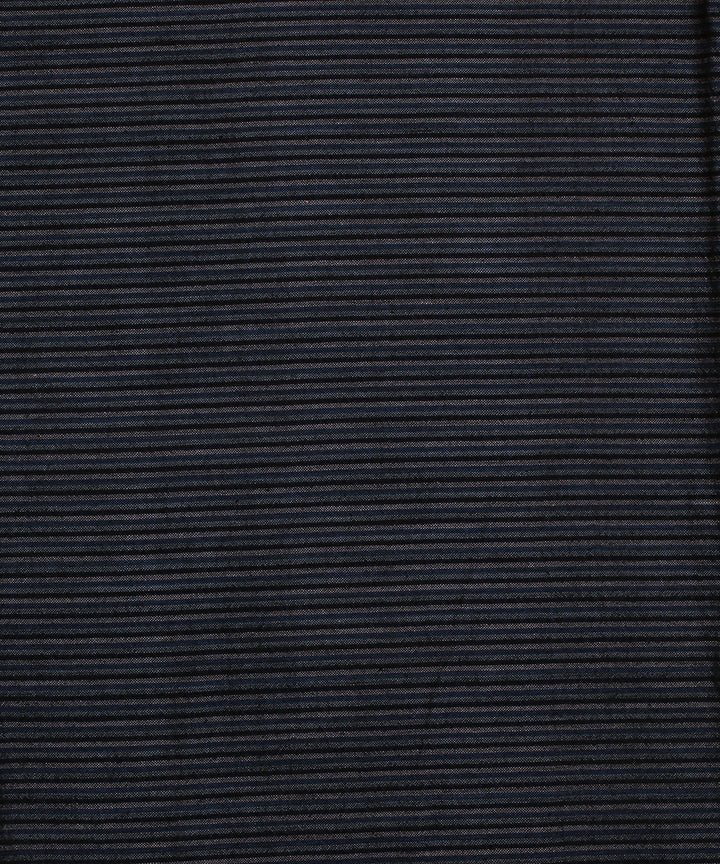 Blue black striped handwoven bengal cotton fabric